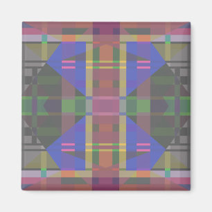 Pastel Rainbow Colourful Geometric Magnet