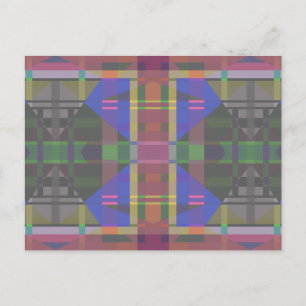 Pastel Rainbow Colourful Geometric Postcard