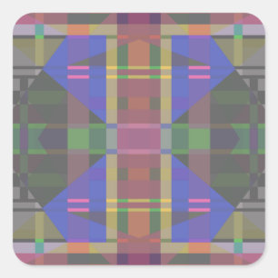Pastel Rainbow Colourful Geometric Square Sticker