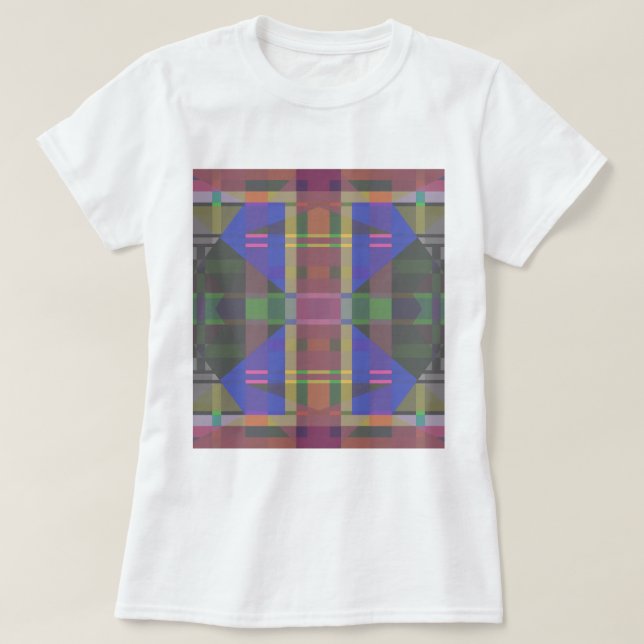 Pastel Rainbow Colourful Geometric T-Shirt (Design Front)