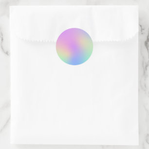 Pastel Rainbow Colours Abstract Blur Gradient Ombr Classic Round Sticker