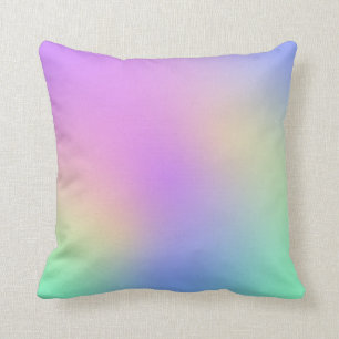 Pastel Rainbow Colours Abstract Blur Gradient Ombr Cushion