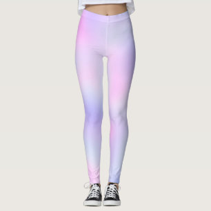 Pastel Rainbow Colours Abstract Blur Gradient Ombr Leggings