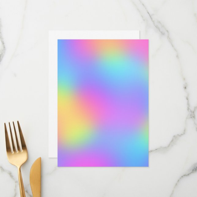Pastel Rainbow Colours Abstract Blur Gradient Ombr Menu (Front/Back In Situ)