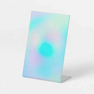 Pastel Rainbow Colours Abstract Blur Gradient Ombr Pedestal Sign