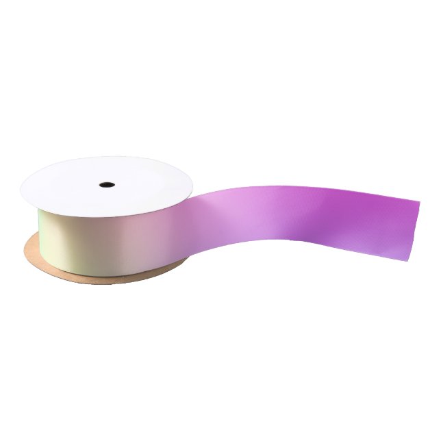 Pastel Rainbow Colours Abstract Blur Gradient Ombr Satin Ribbon (Spool)