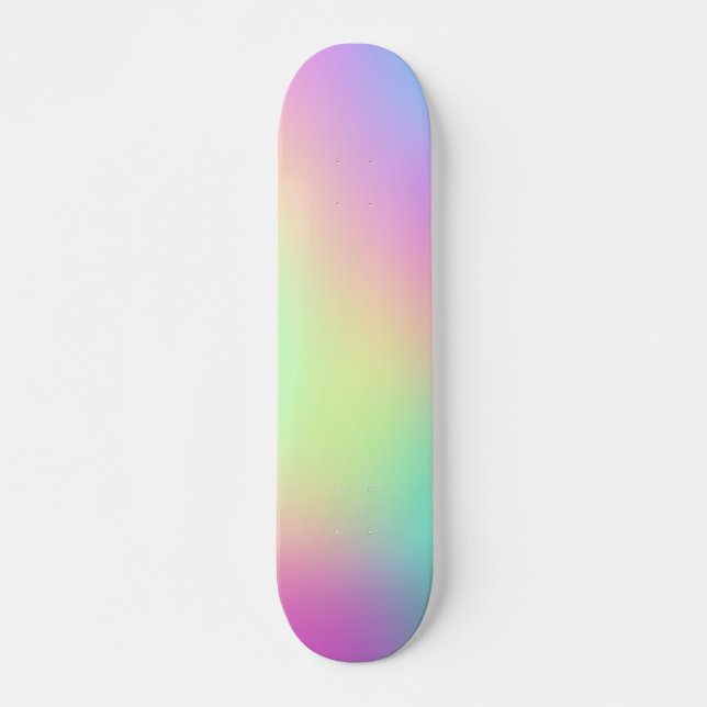 Pastel Rainbow Colours Abstract Blur Gradient Ombr Skateboard (Front)