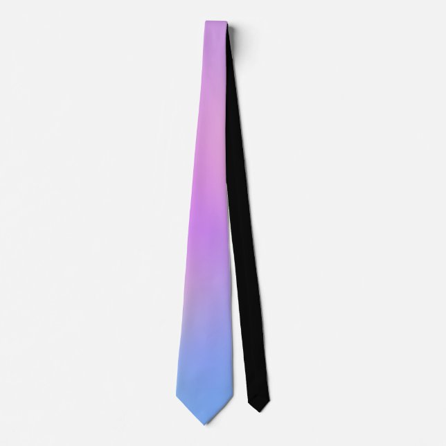 Pastel Rainbow Colours Abstract Blur Gradient Ombr Tie (Front)