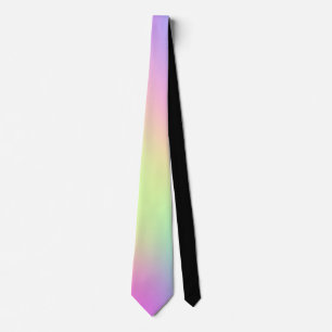 Pastel Rainbow Colours Abstract Blur Gradient Ombr Tie