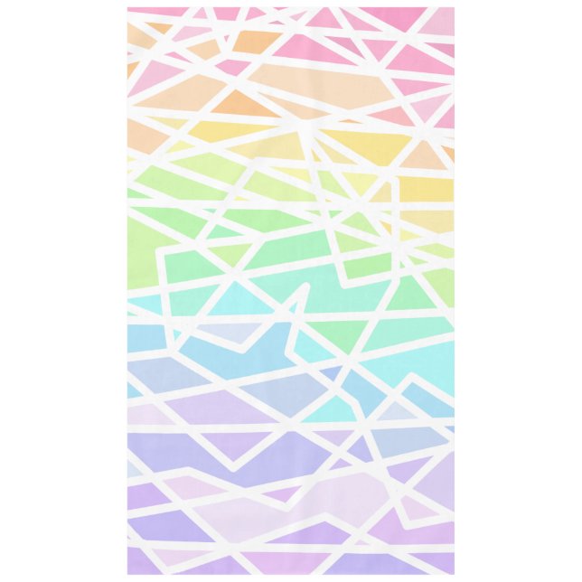 Pastel Rainbow Colours Geometric Tablecloth (Front)