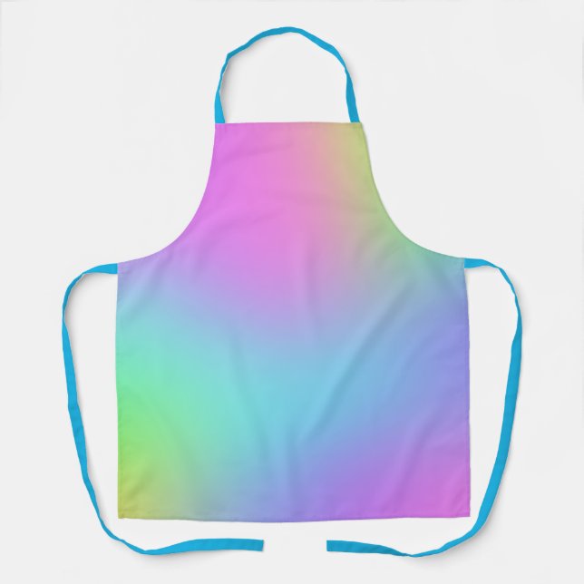 Pastel Rainbow Colours Gradient Apron (Front)