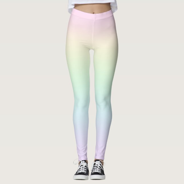 Pastel Rainbow Colours Leggings (Front)