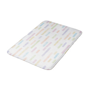 Pastel Rainbow Colours Rounded Lines Pattern Bath Mat