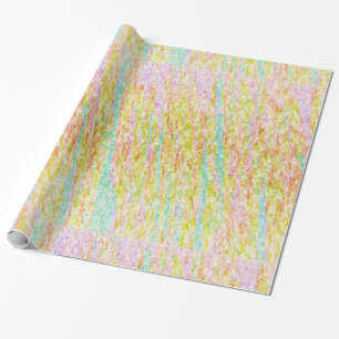 Pastel Rainbow Colours Scribbles Wrapping Paper
