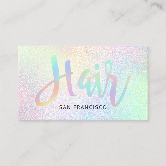 pastel rainbow colours script business card (Front)