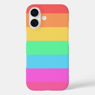 Pastel Rainbow Colours Stripes Design  iPhone 16 Case