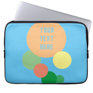 pastel rainbow confetti circles fun name laptop sleeve