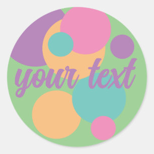 pastel rainbow confetti dots name fun stickers