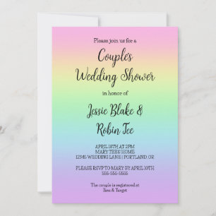 Pastel Rainbow Couple's Wedding Shower Invitation