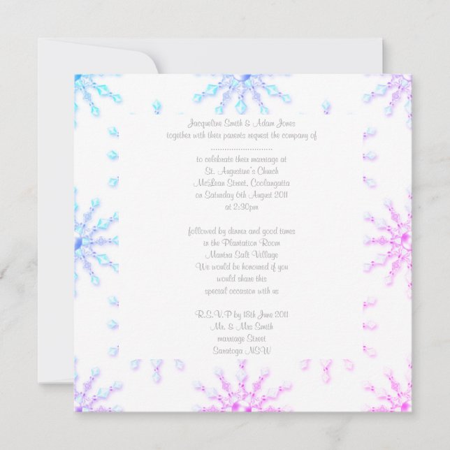 Pastel rainbow crystal wedding invitation (Front)