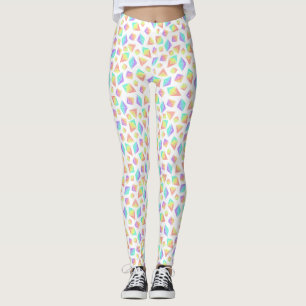 Pastel Rainbow Crystals Pattern Leggings