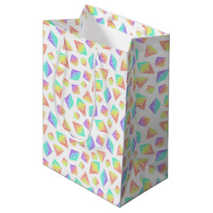 Pastel Rainbow Crystals Pattern Medium Gift Bag
