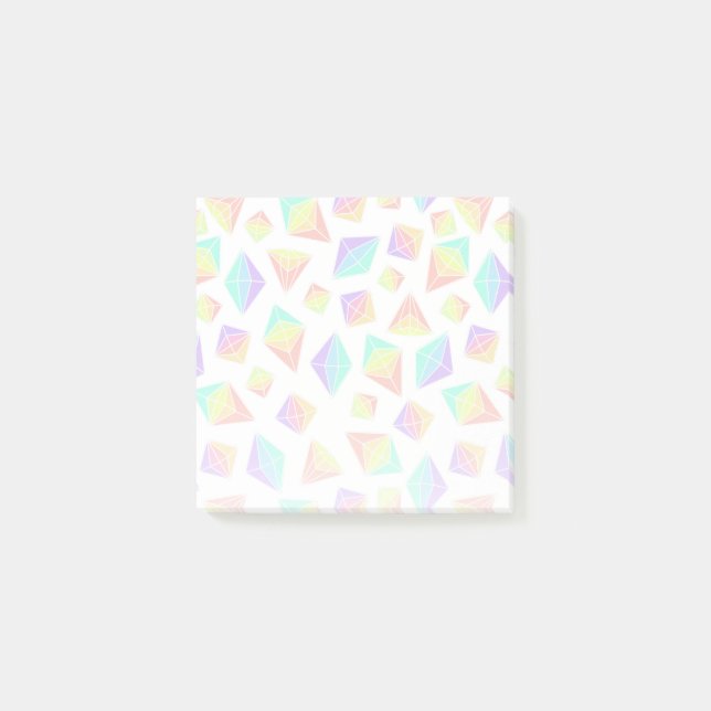 Pastel Rainbow Crystals Pattern Post-it Notes (Front)