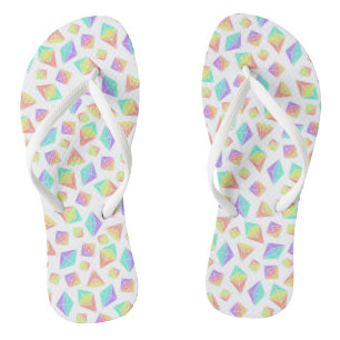 Pastel Rainbow Crystals Pattern Thongs