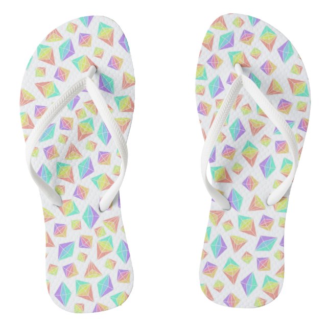 Pastel Rainbow Crystals Pattern Thongs (Footbed)