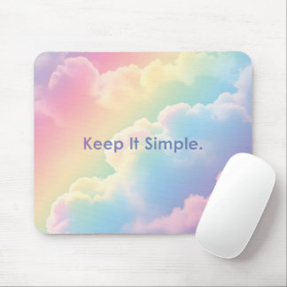 Pastel Rainbow Dreamy Clouds Aesthetic Desk Mouse Pad