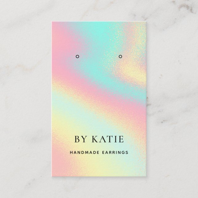 Pastel Rainbow Earring Display Card Holographic (Front)