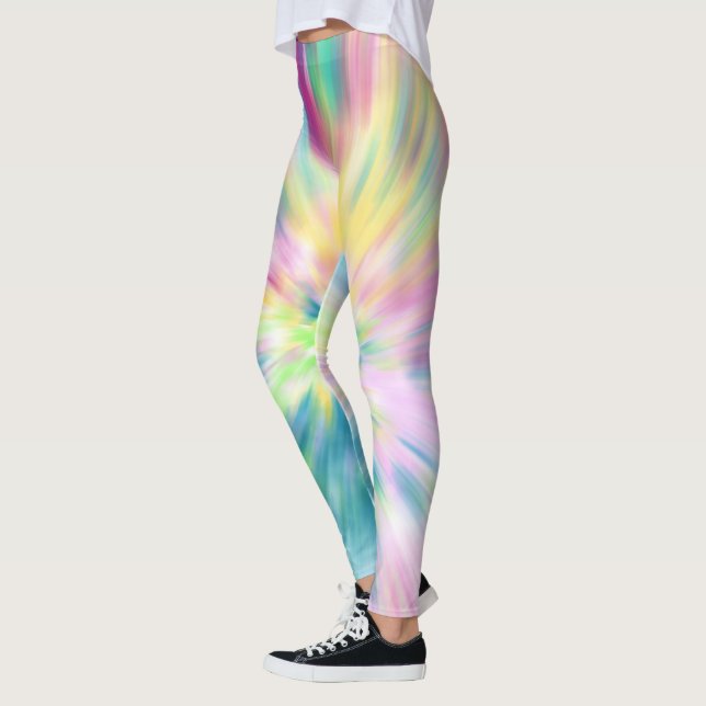 Pastel Rainbow Explosion Leggings (Left)