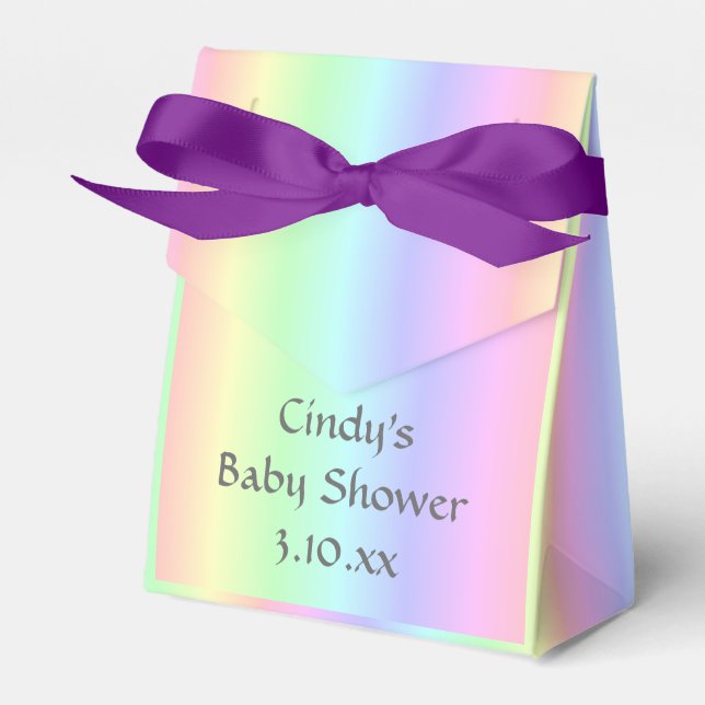 Pastel Rainbow Favour Box (Front Side)