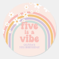 Pastel rainbow Five is a Vibe 5th birthday