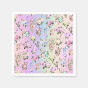 Pastel Rainbow Flowers Napkin