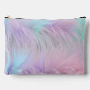 Pastel Rainbow Fur Accessory Pouch