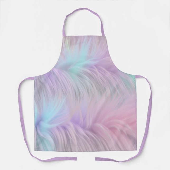 Pastel Rainbow Fur Apron (Front)