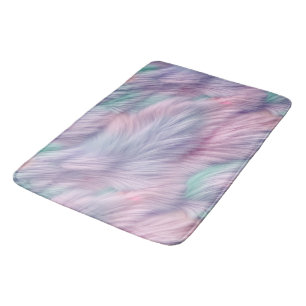 Pastel Rainbow Fur Bath Mat