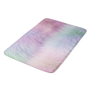 Pastel Rainbow Fur Bath Mat