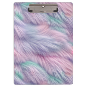 Pastel Rainbow Fur Clipboard