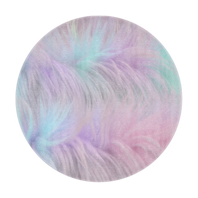 Pastel Rainbow Fur Cutting Board (Front)