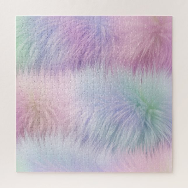 Pastel Rainbow Fur Jigsaw Puzzle (Vertical)