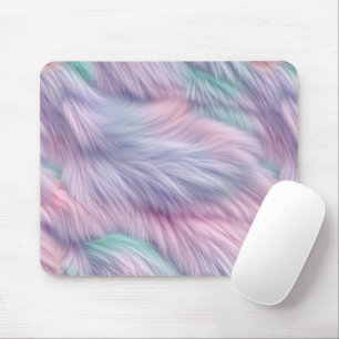 Pastel Rainbow Fur Mouse Pad