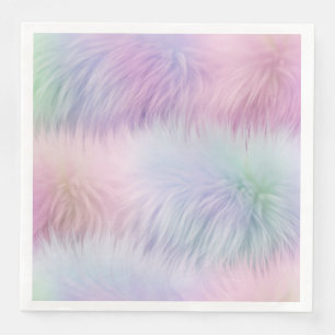 Pastel Rainbow Fur Napkin