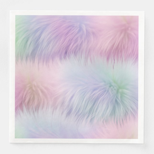 Pastel Rainbow Fur Napkin (Front)