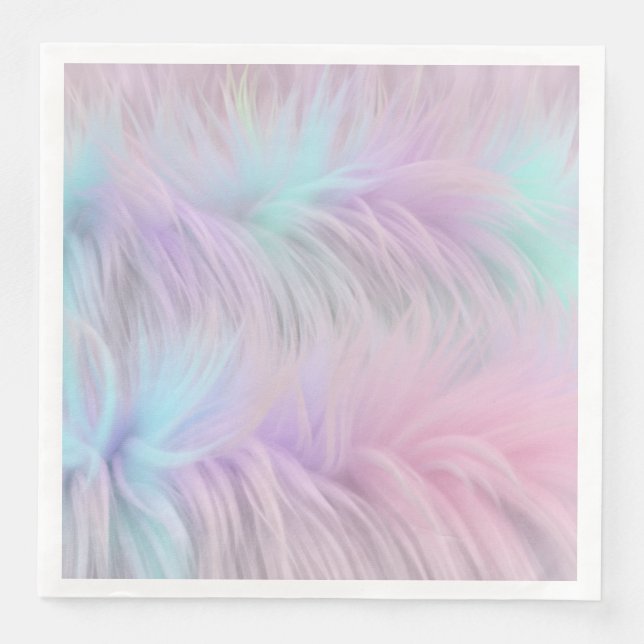 Pastel Rainbow Fur Napkin (Front)