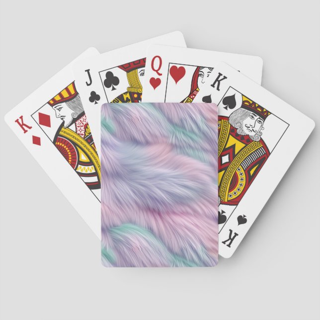 Pastel Rainbow Fur Playing Cards (Back)
