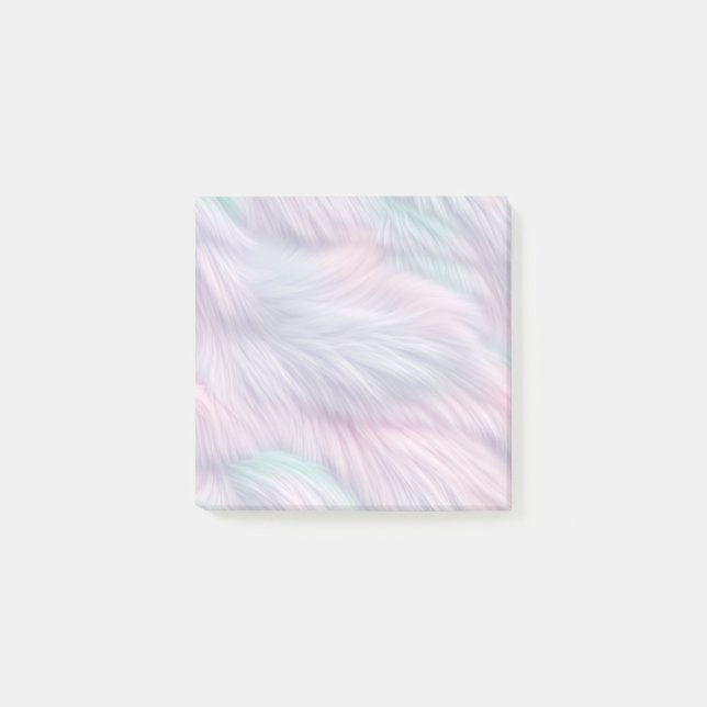 Pastel Rainbow Fur Post-it Notes (Front)