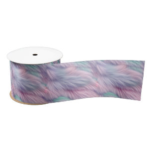 Pastel Rainbow Fur Satin Ribbon