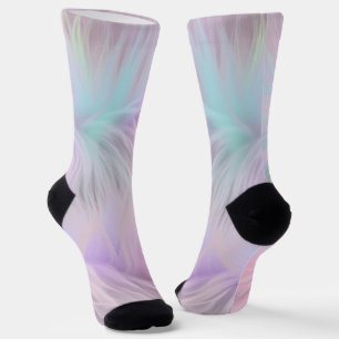 Pastel Rainbow Fur Socks
